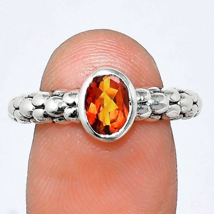 Mandarin Citrine Ring size-8 EXR04658 R-1730, 7x5 mm