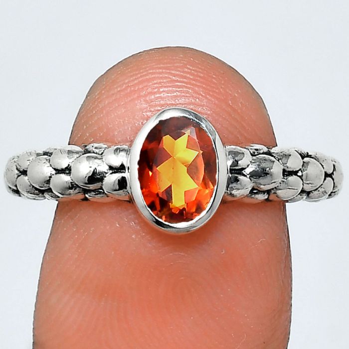 Mandarin Citrine Ring size-9 EXR04659 R-1730, 7x5 mm