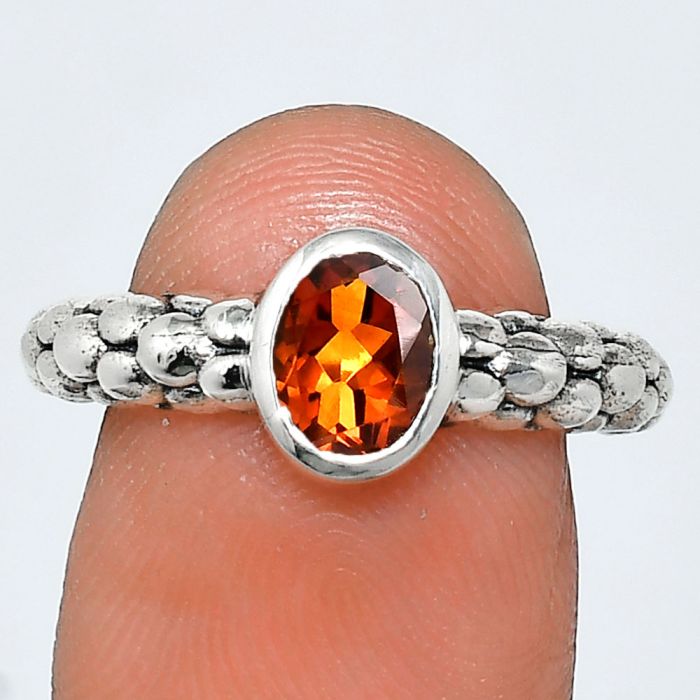 Mandarin Citrine Ring size-7 EXR04661 R-1730, 7x5 mm