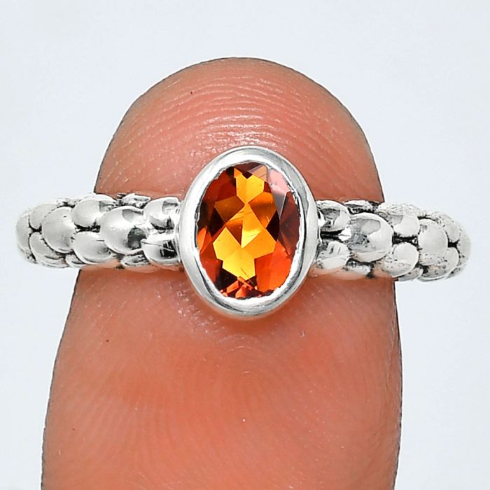 Mandarin Citrine Ring size-8 EXR04663 R-1730, 7x5 mm