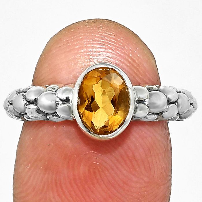 Citrine Ring size-8 EXR04668 R-1730, 7x5 mm