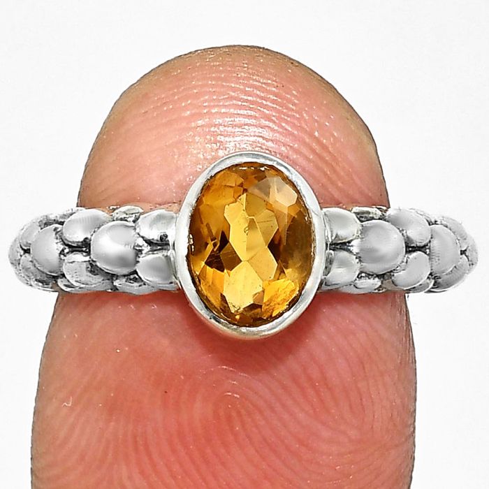 Citrine Ring size-9 EXR04669 R-1730, 7x5 mm