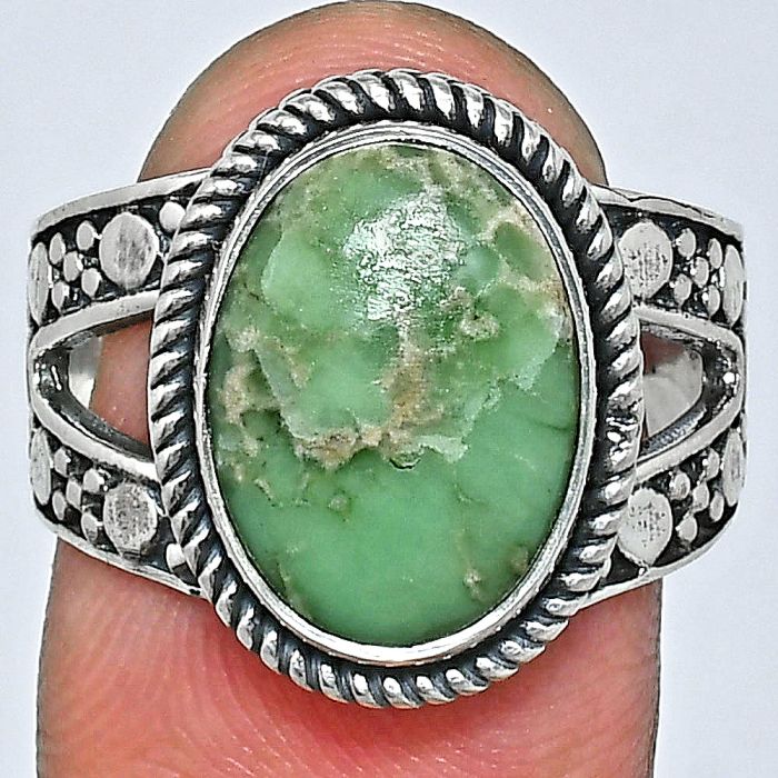 Utah Variscite Ring size-8 EXR04884 R-1732, 10x14 mm