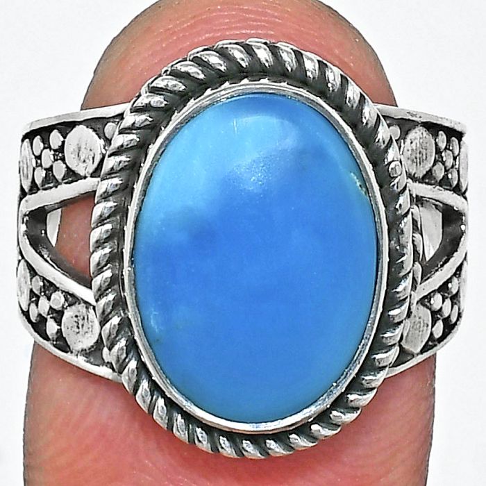 Sleeping Beauty Turquoise Ring size-7 EXR04885 R-1732, 10x14 mm