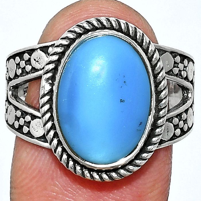 Sleeping Beauty Turquoise Ring size-9 EXR04886 R-1732, 10x14 mm