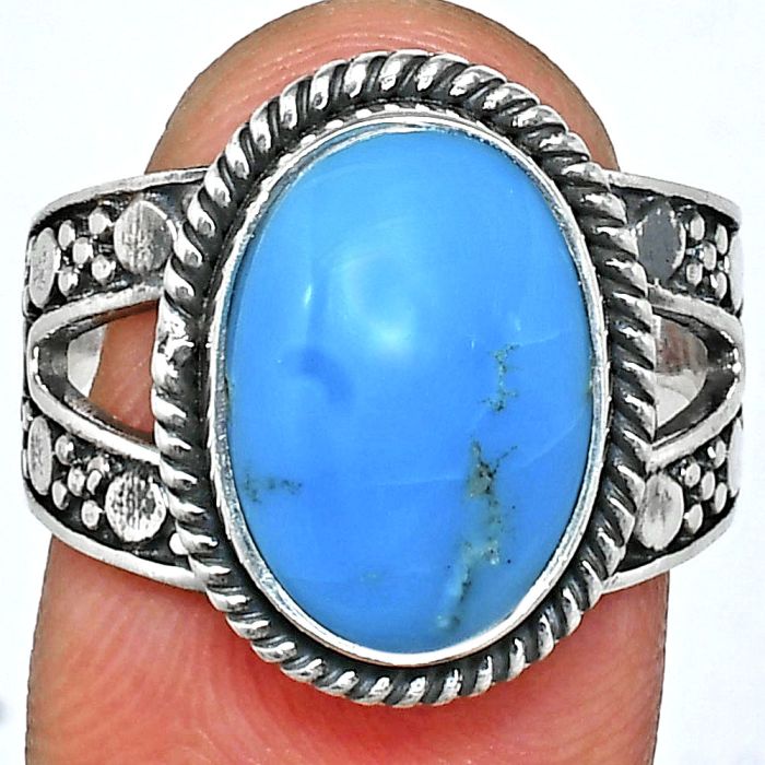 Sleeping Beauty Turquoise Ring size-8 EXR04889 R-1732, 10x14 mm