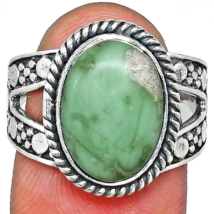 Utah Variscite Ring size-8 EXR04890 R-1732, 10x14 mm