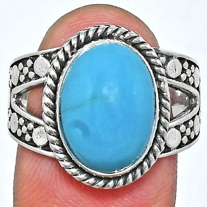 Sleeping Beauty Turquoise Ring size-9 EXR04891 R-1732, 10x14 mm