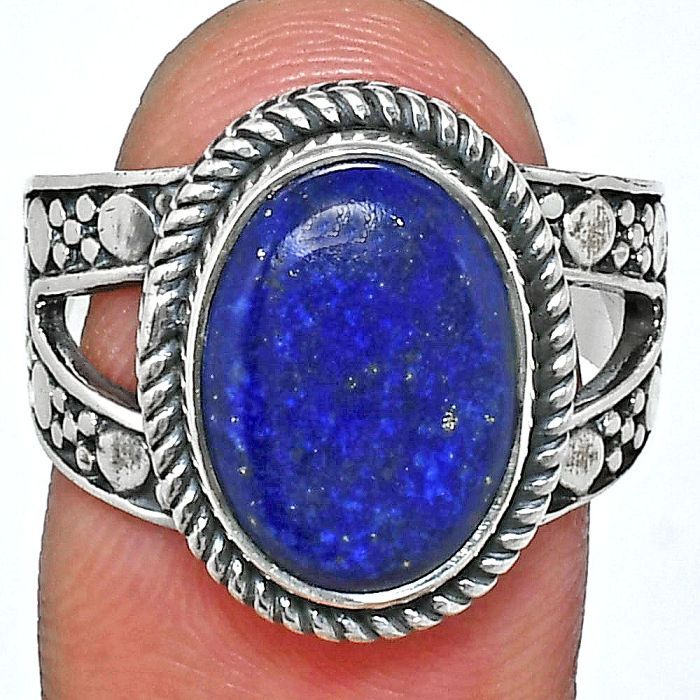 Lapis Lazuli Ring size-8 EXR04895 R-1732, 10x14 mm