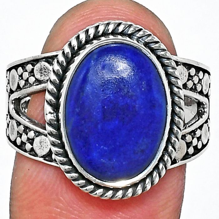 Lapis Lazuli Ring size-9 EXR04896 R-1732, 10x14 mm