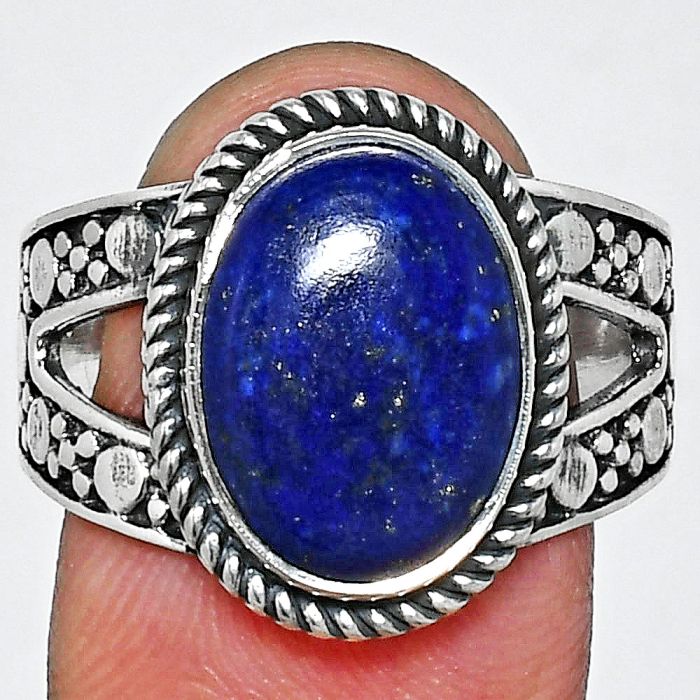 Lapis Lazuli Ring size-9.5 EXR04898 R-1732, 10x14 mm