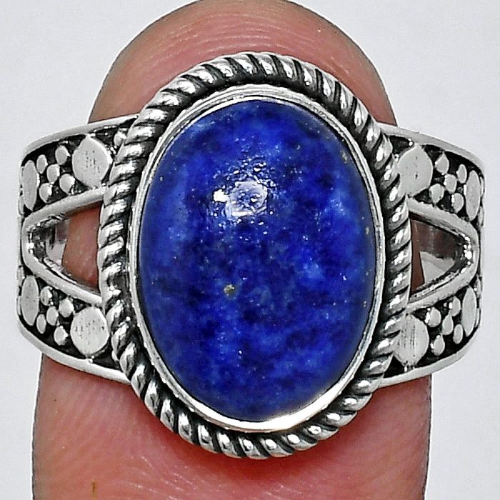 Lapis Lazuli Ring size-9 EXR04899 R-1732, 10x14 mm