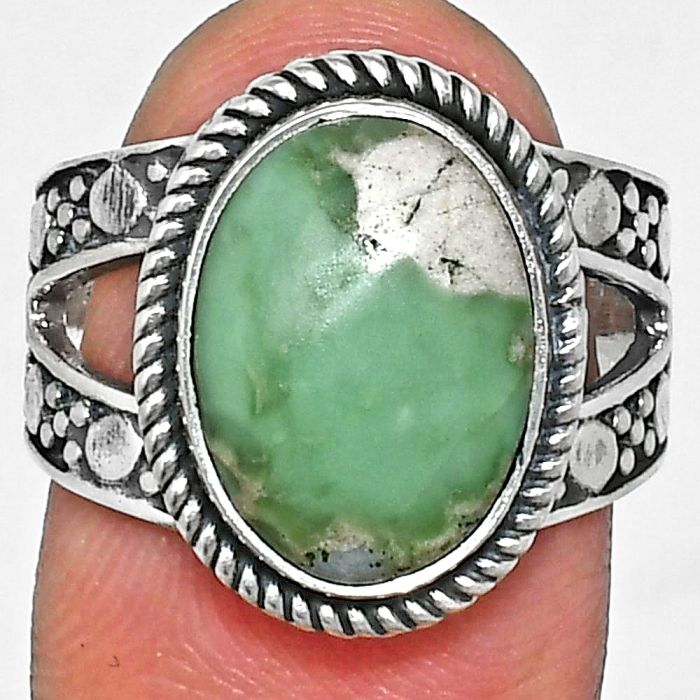 Utah Variscite Ring size-7 EXR04921 R-1732, 10x14 mm