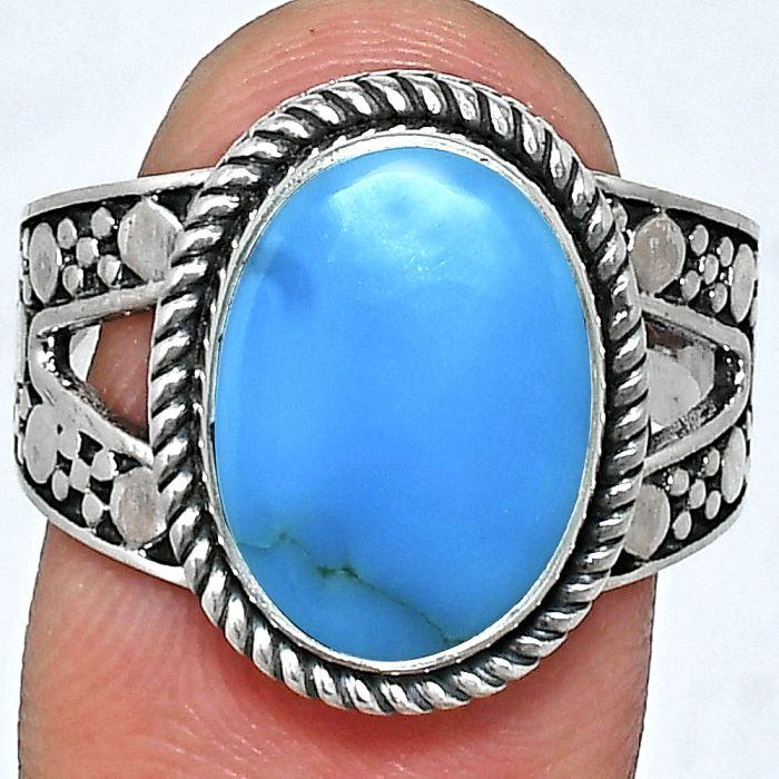 Sleeping Beauty Turquoise Ring size-9 EXR04923 R-1732, 10x14 mm