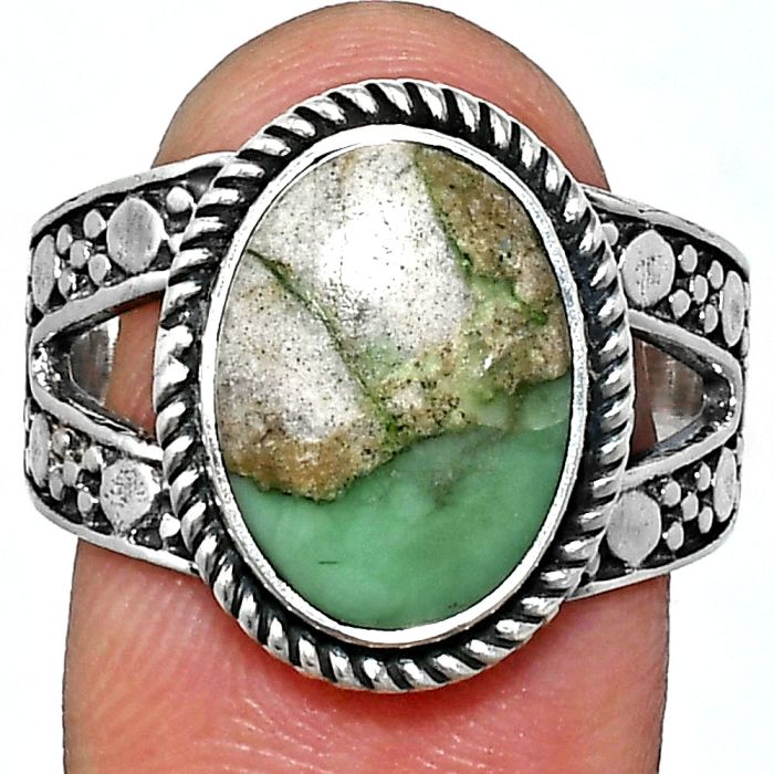 Utah Variscite Ring size-9 EXR04925 R-1732, 10x14 mm