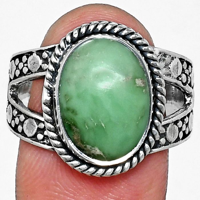 Utah Variscite Ring size-9.5 EXR04926 R-1732, 10x14 mm