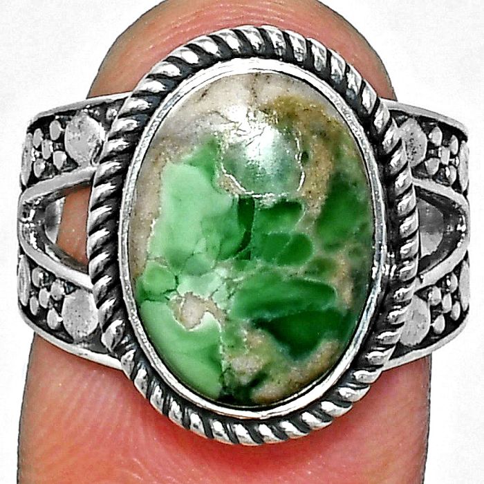 Utah Variscite Ring size-7 EXR04927 R-1732, 10x14 mm