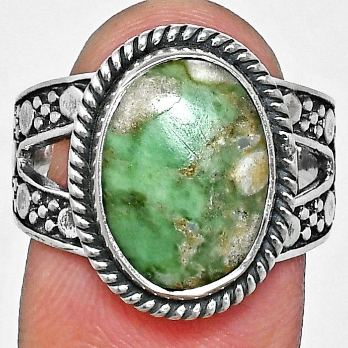 Utah Variscite Ring size-8 EXR04928 R-1732, 10x14 mm