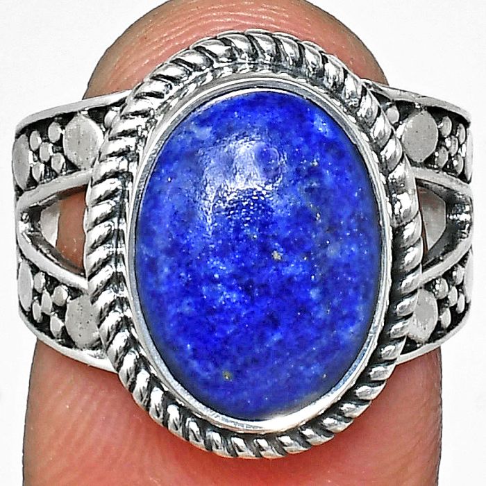 Lapis Lazuli Ring size-7 EXR04930 R-1732, 10x14 mm