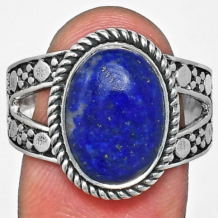 Lapis Lazuli Ring size-10 EXR04931 R-1732, 10x14 mm