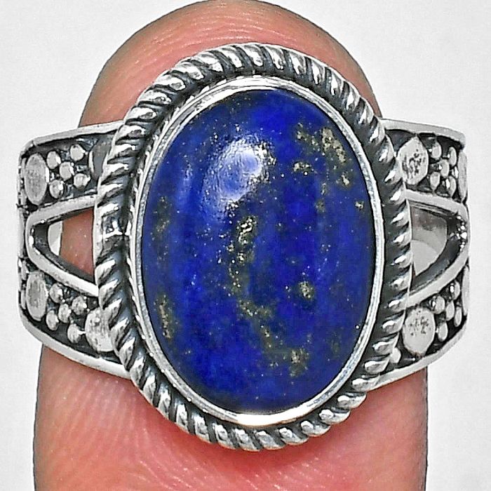 Lapis Lazuli Ring size-8 EXR04933 R-1732, 10x14 mm