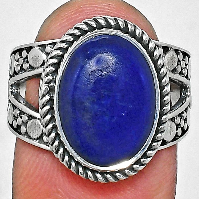 Lapis Lazuli Ring size-7 EXR04934 R-1732, 10x14 mm