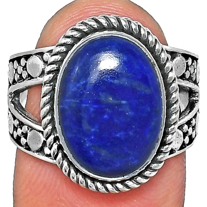 Lapis Lazuli Ring size-7 EXR04935 R-1732, 10x14 mm