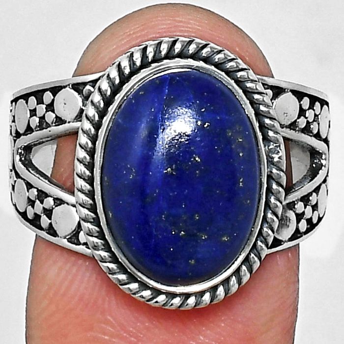 Lapis Lazuli Ring size-9 EXR04936 R-1732, 10x14 mm