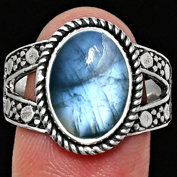 Rainbow Moonstone Ring size-9.5 EXR04947 R-1732, 10x14 mm