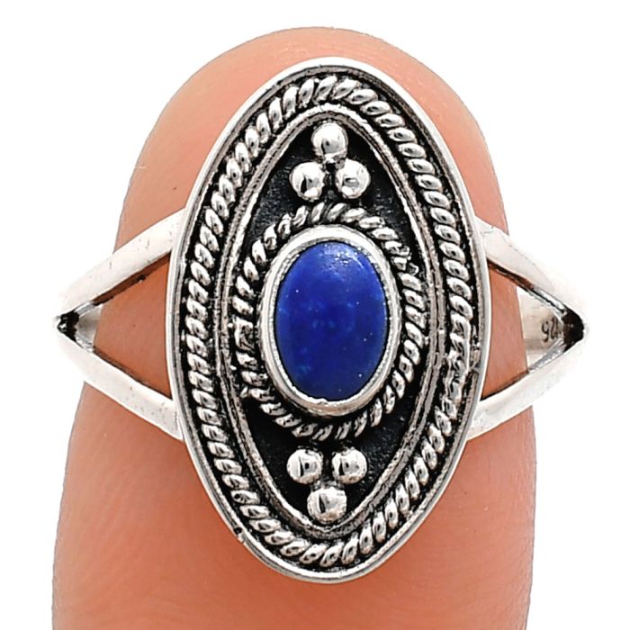 Lapis Lazuli Ring size-8 EXR04951 R-1258, 6x4 mm