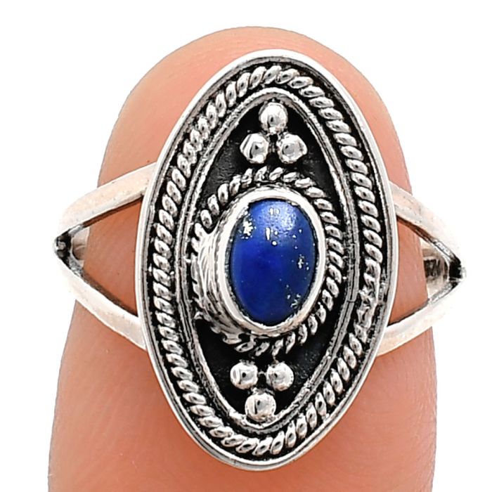 Lapis Lazuli Ring size-7 EXR04953 R-1258, 6x4 mm