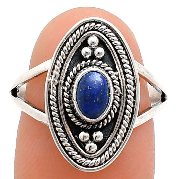 Lapis Lazuli Ring size-8 EXR04957 R-1258, 6x4 mm