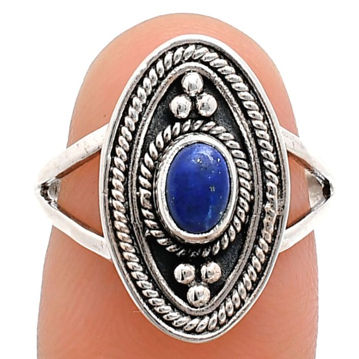 Lapis Lazuli Ring size-7 EXR04958 R-1258, 6x4 mm