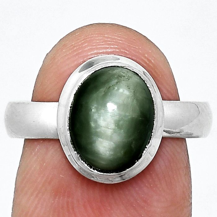 Genuine Cats Eye Ring size-8 EXR05073 R-1007, 8x10 mm