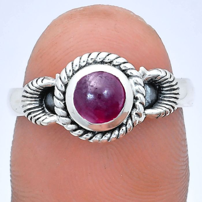 Ruby Glassfield Ring size-8 EXR05211 R-1733, 6x6 mm