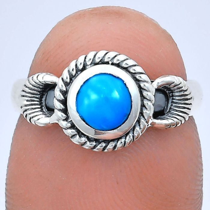 Sleeping Beauty Turquoise Ring size-6 EXR05221 R-1733, 6x6 mm