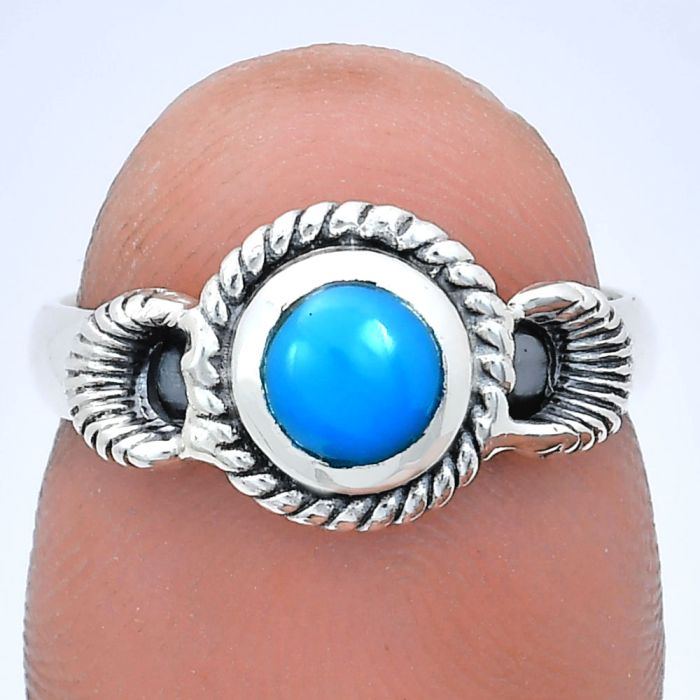 Sleeping Beauty Turquoise Ring size-6 EXR05231 R-1733, 6x6 mm