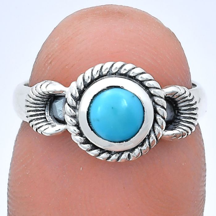 Sleeping Beauty Turquoise Ring size-6 EXR05232 R-1733, 6x6 mm