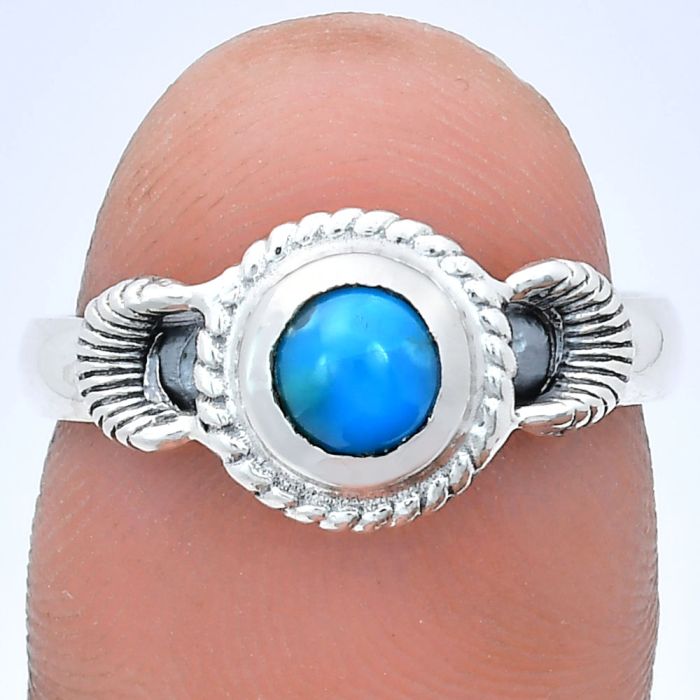 Sleeping Beauty Turquoise Ring size-8 EXR05241 R-1733, 6x6 mm