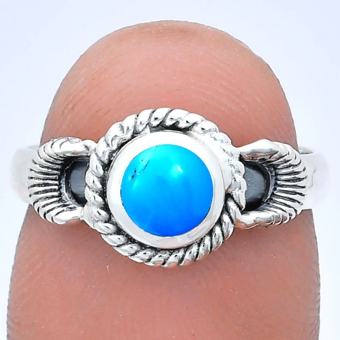 Sleeping Beauty Turquoise Ring size-7 EXR05242 R-1733, 6x6 mm