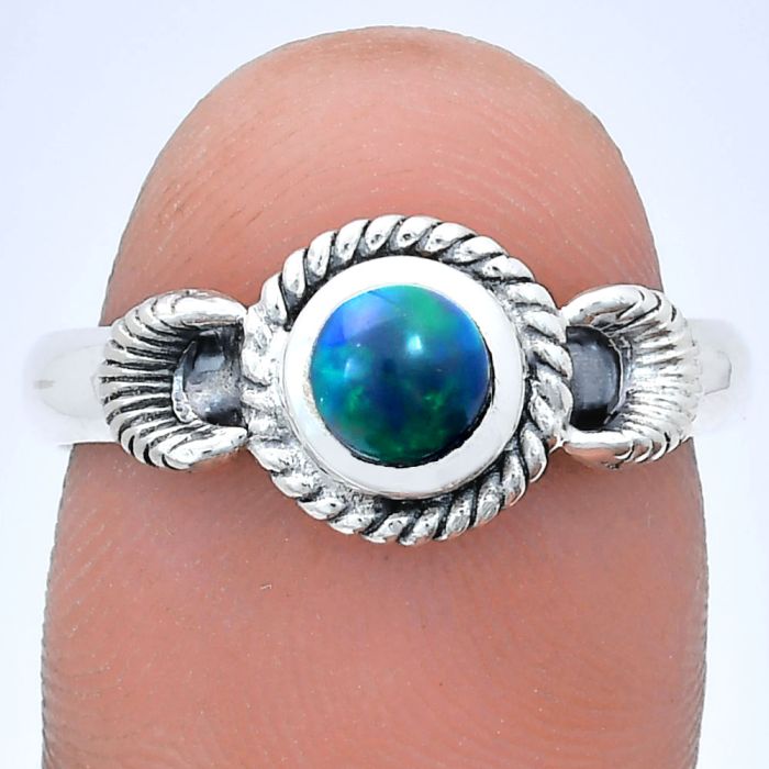 Chalama Black Opal Ring size-9 EXR05244 R-1733, 6x6 mm