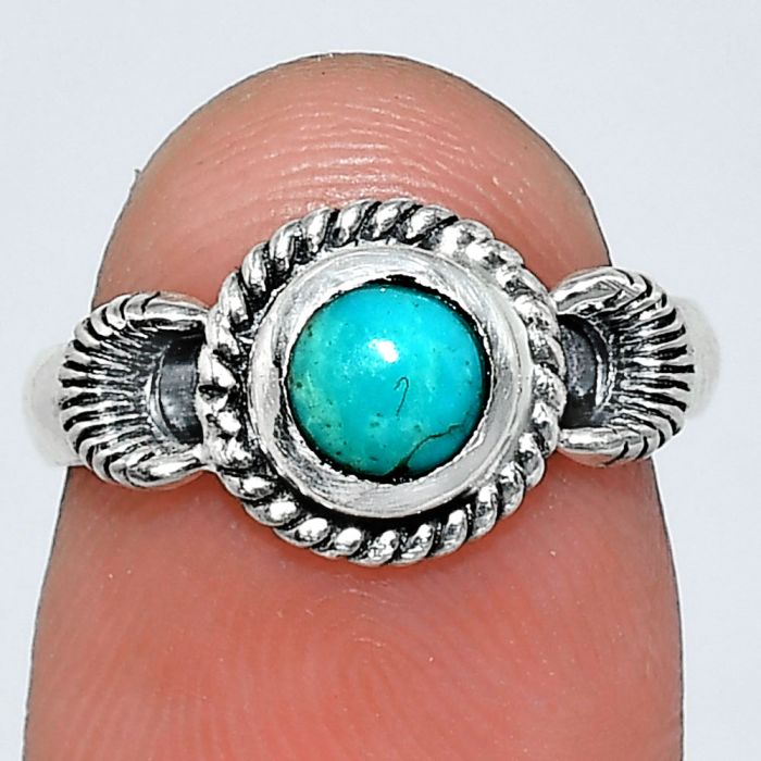 Sleeping Beauty Turquoise Ring size-6 EXR05246 R-1733, 6x6 mm