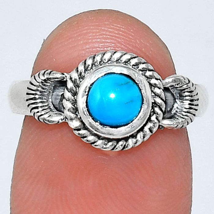 Sleeping Beauty Turquoise Ring size-6.5 EXR05248 R-1733, 6x6 mm