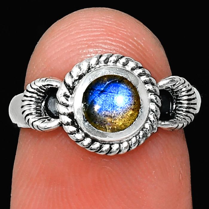 Blue Labradorite Ring size-6 EXR05274 R-1733, 6x6 mm