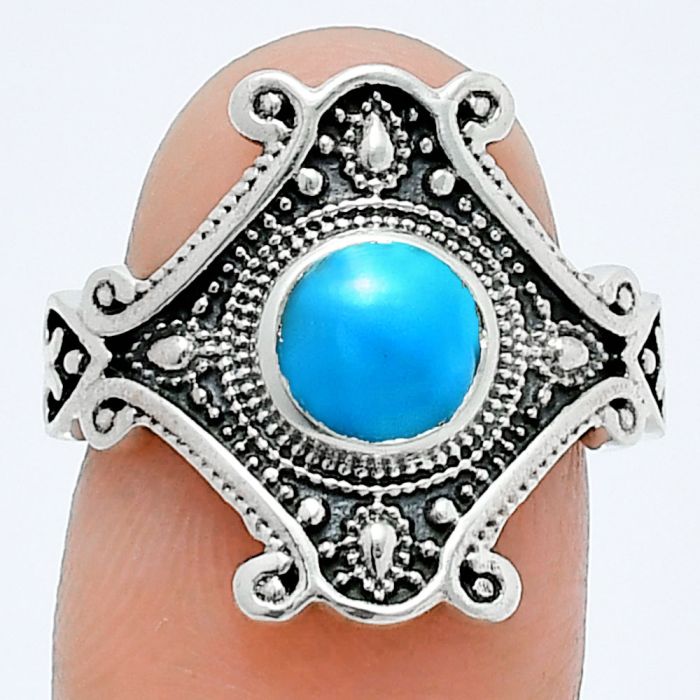 Sleeping Beauty Turquoise Ring size-7 EXR05297 R-1734, 6x6 mm