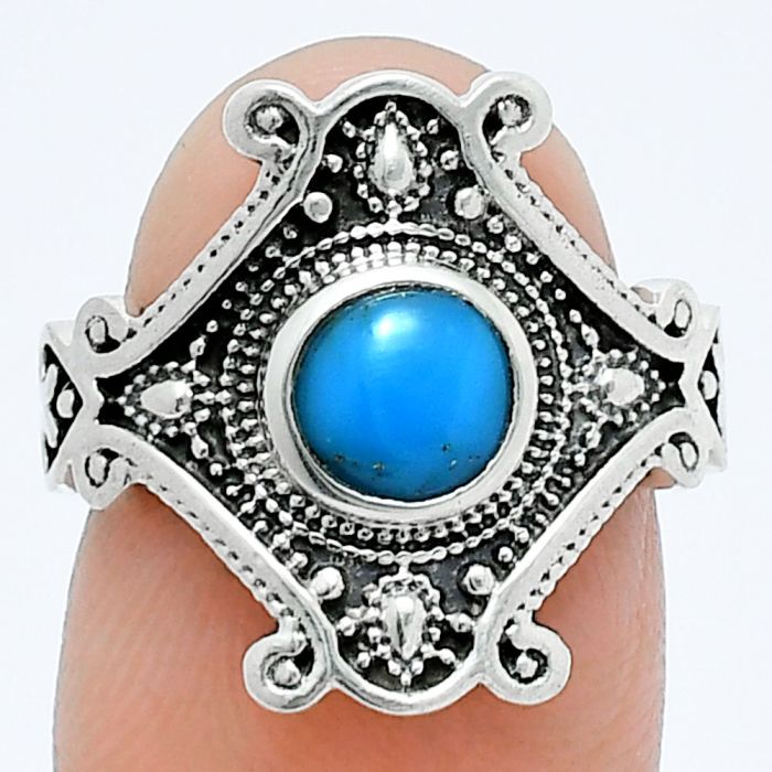 Sleeping Beauty Turquoise Ring size-6 EXR05298 R-1734, 6x6 mm