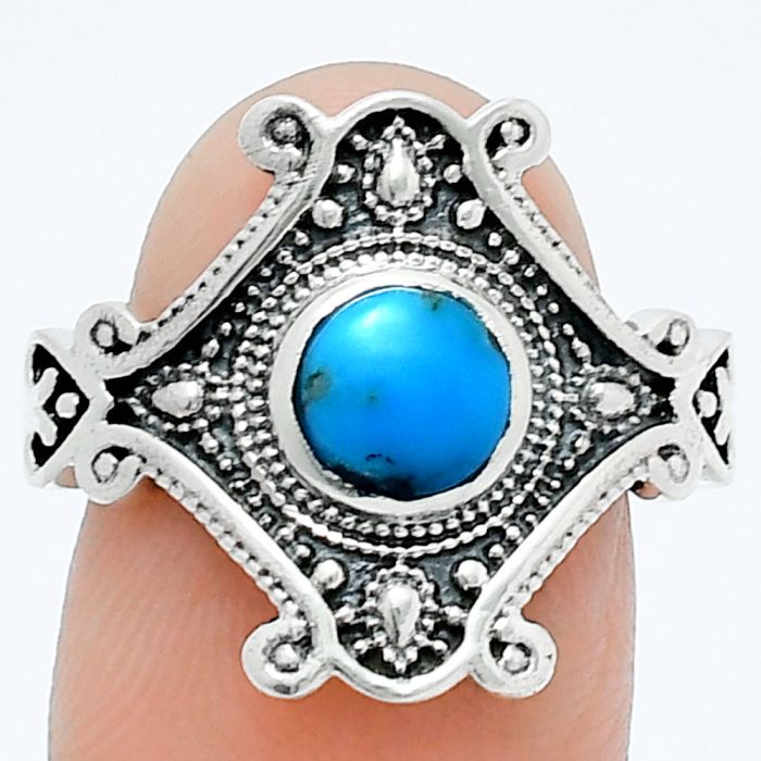 Sleeping Beauty Turquoise Ring size-9 EXR05299 R-1734, 6x6 mm