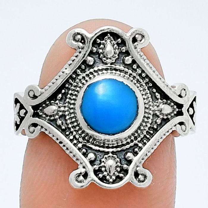 Sleeping Beauty Turquoise Ring size-7.5 EXR05301 R-1734, 6x6 mm