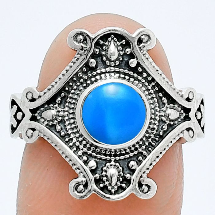 Sleeping Beauty Turquoise Ring size-7.5 EXR05302 R-1734, 6x6 mm