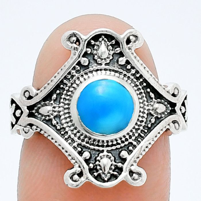 Sleeping Beauty Turquoise Ring size-7 EXR05303 R-1734, 6x6 mm